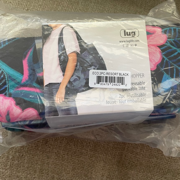 🌸 NWT Lug Eco Shopper 2pc Tote Bags in Resort Black 🌸 - Picture 2 of 7